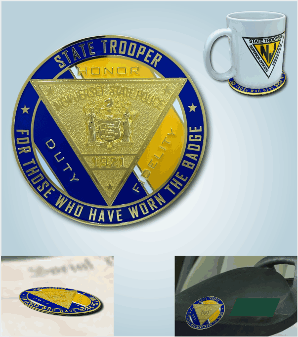 Large Medallion - COASTER/DESK/DASHBOARD – True Blue and Gold