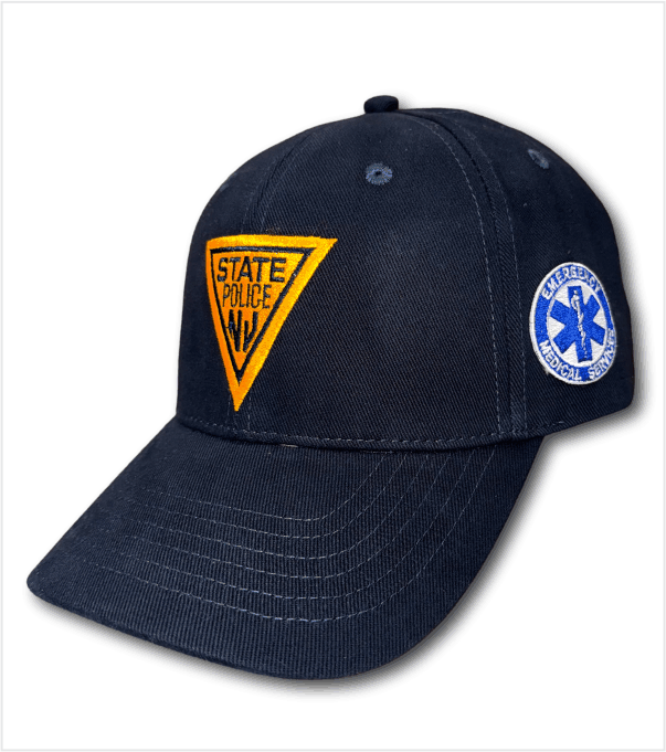 EMERGENCY MEDICAL SERVICES Navy Cap with EMS Emblem on Left Side
