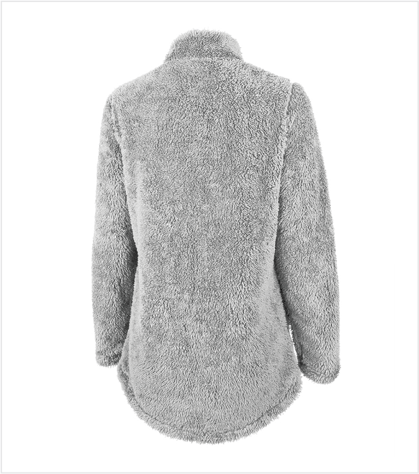 Fleece plaid 130x160 Gray Teddy bear with applied embroidery