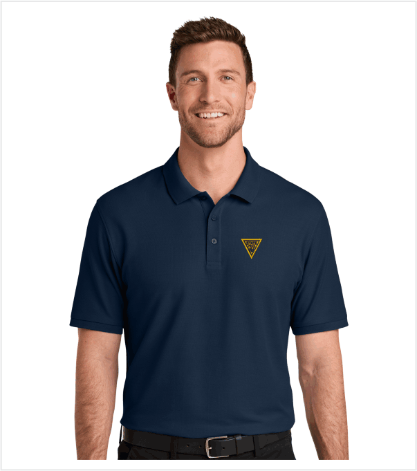 Classic Cotton/Poly PIQUE River Blue Navy Polo with Embroidered