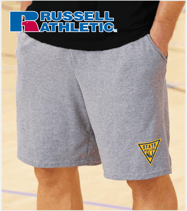 Oxford Grey RUSSELL Cotton Shorts with Pockets and Printed Logo