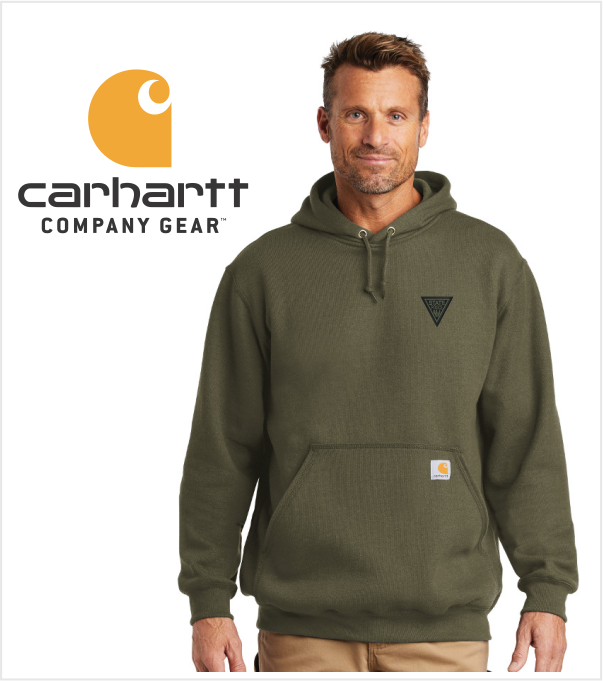 carhartt company gear MOSS CARHARTT Hood with Embroidered Logo – True Blue and Gold