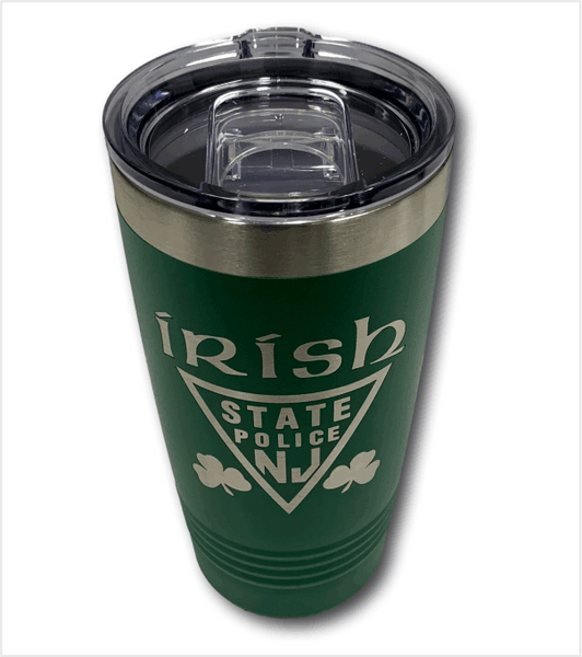 20 oz. IRISH STAINLESS TUMBLER - Green with Laser Engraved Logo