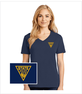 Navy Ladies Cotton T with Printed Classic Logo