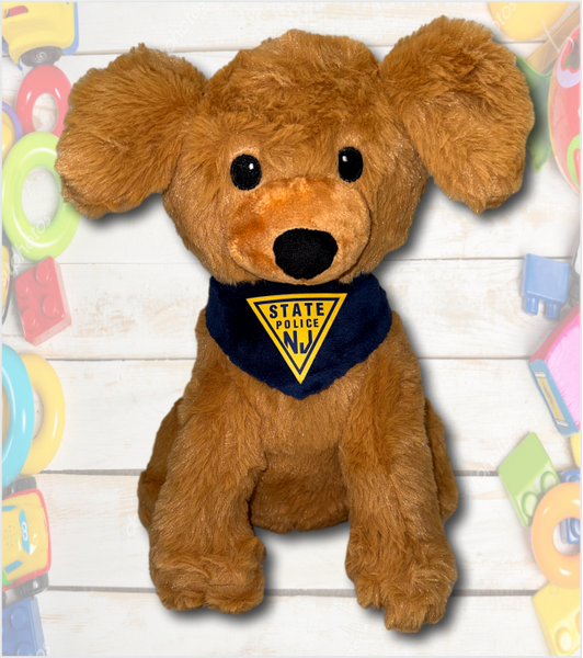 Plush RETRIEVER PUPPY with Navy Printed Bandana