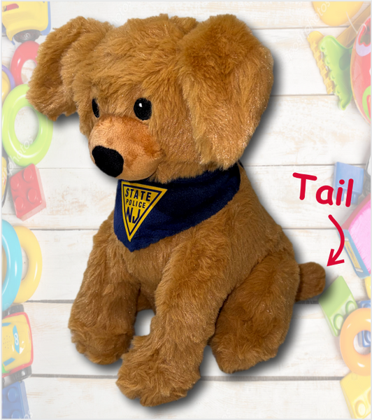 Plush RETRIEVER PUPPY with Navy Printed Bandana