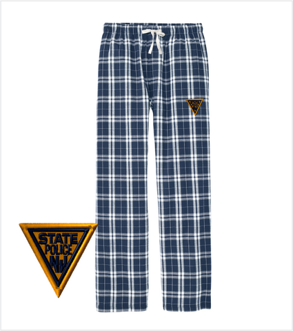 Flannel Pants TRUE NAVY/WHITE with Iconic Embroidered Logo