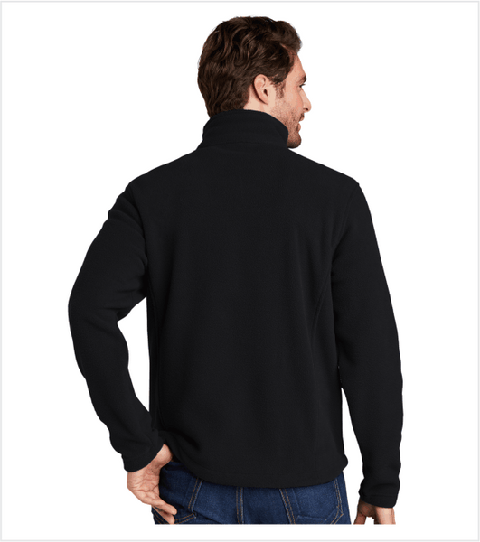 Black QUARTER ZIP FLEECE Pullover with Embroidered Logo