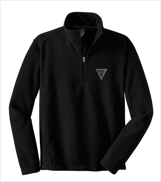 Black QUARTER ZIP FLEECE Pullover with Embroidered Logo