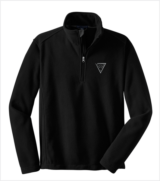 Black QUARTER ZIP FLEECE Pullover with Embroidered Logo