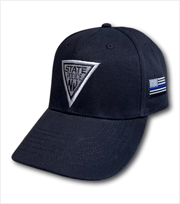 BLACK Class B Style Cap with BLUE LINE FLAG on Left Side
