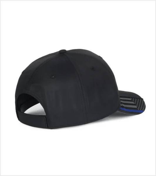 Black BLUE LINE/US FLAG with Classic Embroidered Grey Triangle