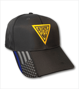 Black BLUE LINE/US FLAG with Classic Embroidered Logo