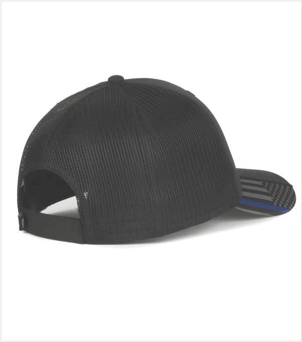 MESH BACK Black BLUE LINE/US FLAG with Embroidered Logo – True