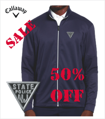 CALLAWAY Men's Full-Zip Ottoman Spring Jacket in Peacoat Navy with Classic Embroidered Logo