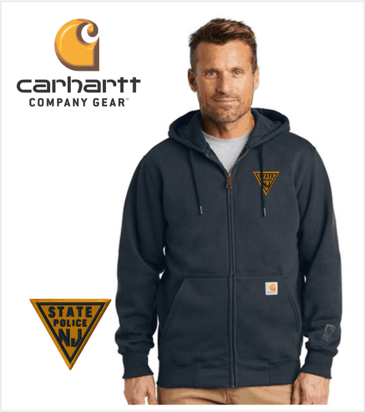 Carhartt RAIN DEFENDER Navy FULL-ZIP Hood with Embroidered Logo