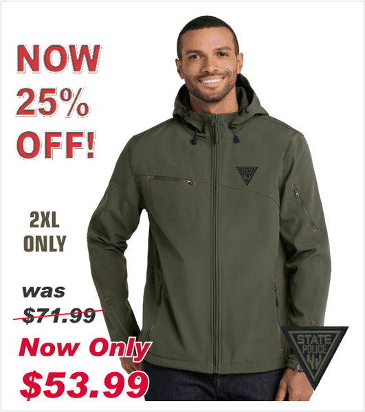 Olive Drab TEXTURED HOODED SOFTSHELL Jacket with Embroidered Logo