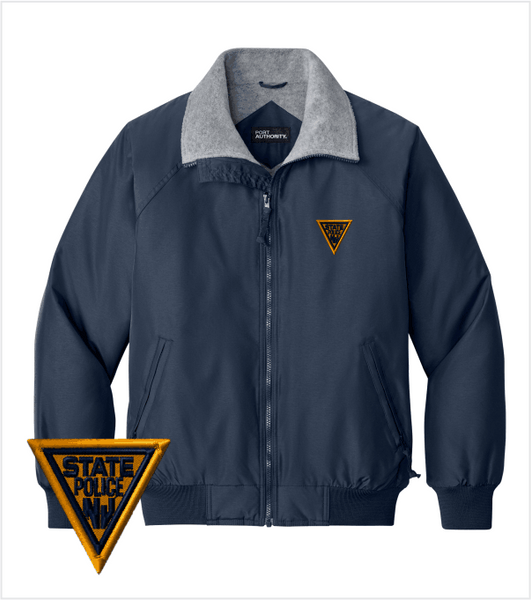 Navy Three Season Jacket with Grey Fleece Lining and Embroidered Logo