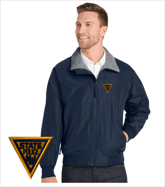 Navy Three Season Jacket with Grey Fleece Lining and Embroidered Logo