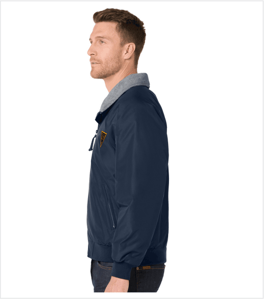 Navy Three Season Jacket with Grey Fleece Lining and Embroidered Logo
