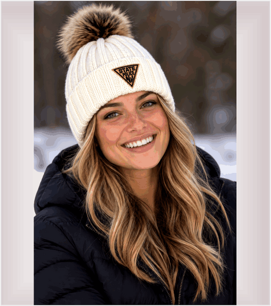 Faux Fur Pom-Pom Marshmallow with Matching Logo