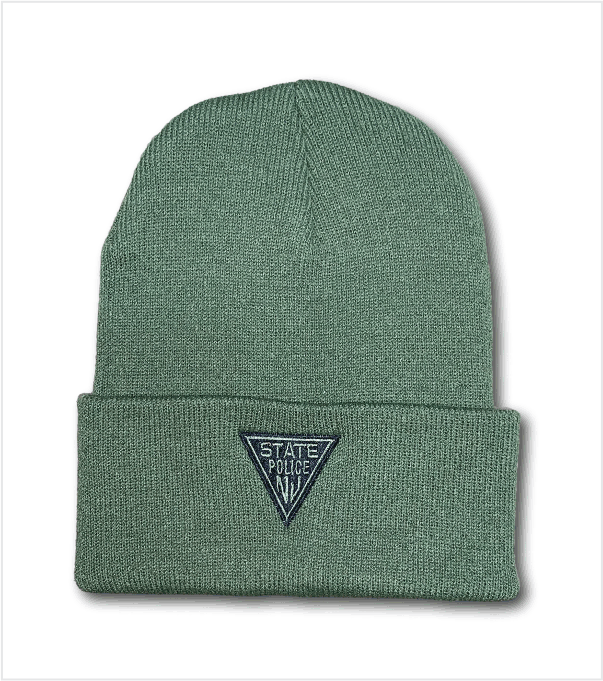 Knit Watch Cap OLIVE DRAB with Black Logo