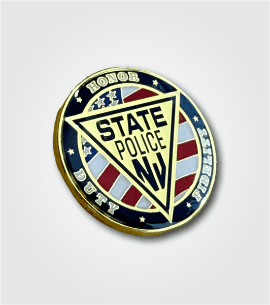 LAPEL PIN with US FLAG Polished Brass and Enamel