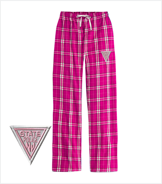 Ladies DARK FUSCHIA Flannel Pants with Iconic Embroidered Logo