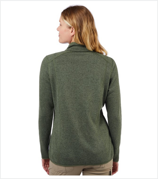 LANDWAY Sweater-Fleece HEATHER OLIVE DRAB Jacket with Embroidered Logo