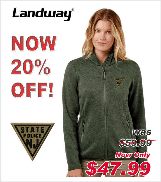LANDWAY Sweater-Fleece HEATHER OLIVE DRAB Jacket with Embroidered Logo