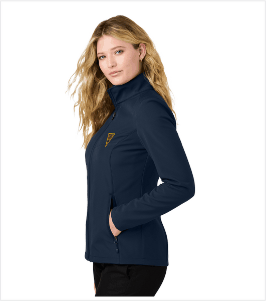 Navy Ladies SOFTSHELL Jacket with Embroidered Logo