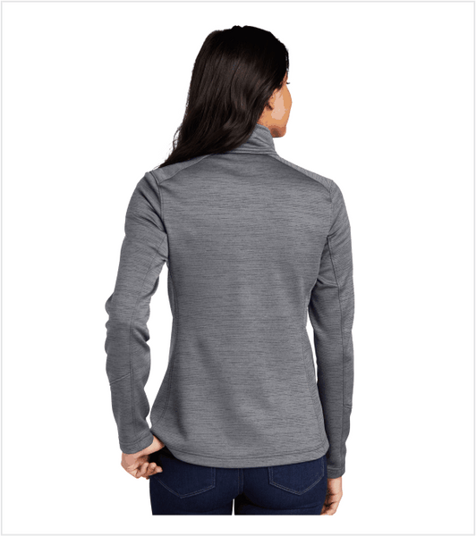 Grey Digi-Stripe Ladies Bonded Fleece Athleisure Jacket - Embroidered Logo