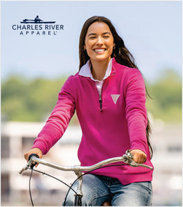 Ladies' Charles River CROSSWIND Quarter-Zip Pullover with Embroidered Logo
