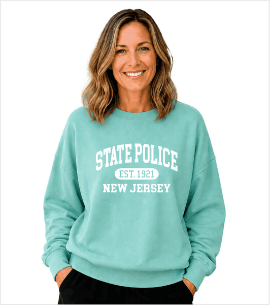 Ladies SEAFOAM DROP SHOULDER Crewneck with Printed Full Front Logo
