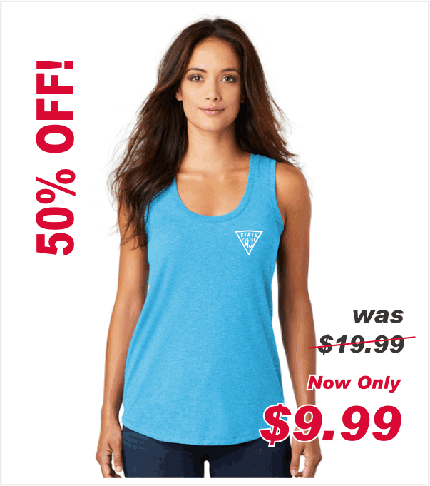 Ladies TRI-BLEND Racerback Tank in Turquoise Frost