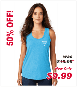 Ladies TRI-BLEND Racerback Tank in Turquoise Frost
