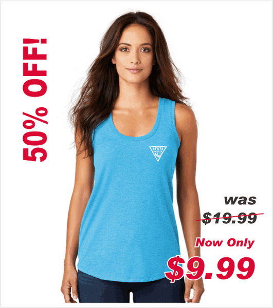 Ladies TRI-BLEND Racerback Tank in Turquoise Frost