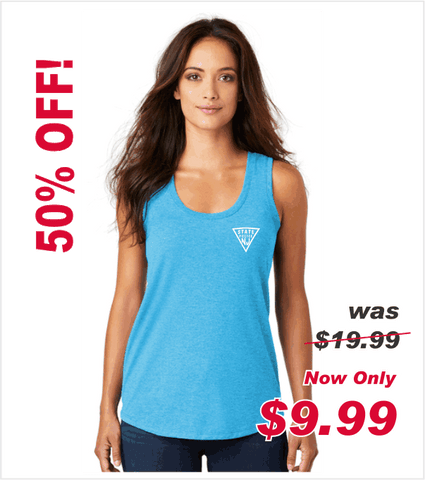 Ladies TRI-BLEND Racerback Tank in Turquoise Frost