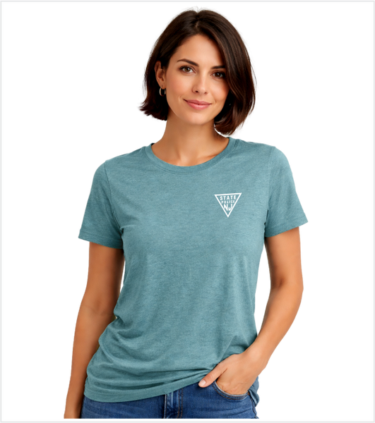 Heathered Blue Lagoon RELAXED FIT T with Printed Classic Logo