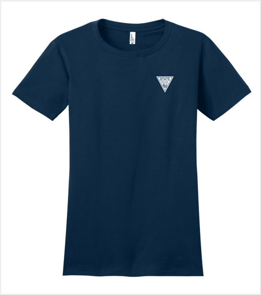 Ladies Soft Cotton NEW NAVY T-shirt with Printed Classic Logo