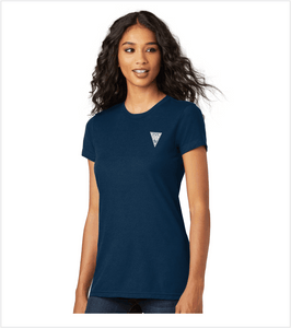 Ladies Soft Cotton NEW NAVY T-shirt with Printed Classic Logo