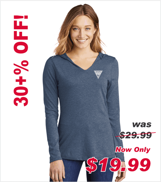 Ladies LONG SLEEVE HOODED T-shirt with Printed Logo
