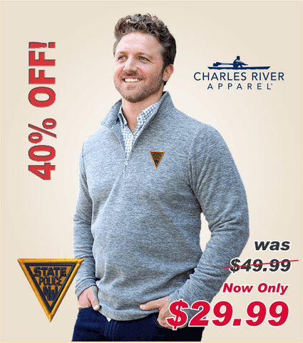 Charles River FREEPORT Quarter-Zip Microfleece Pullover in Grey Heather