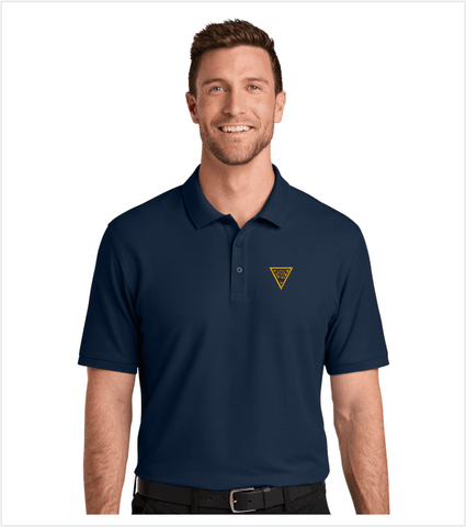 Classic Cotton/Poly PIQUE River Blue Navy Polo with Embroidered Logo