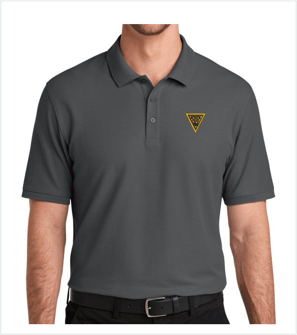 STORM GREY Classic Cotton/Poly PIQUE Polo with Embroidered Logo