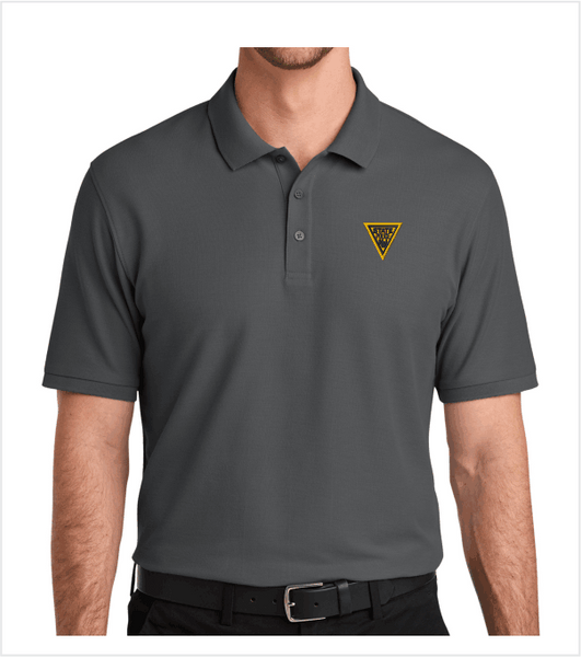STORM GREY Classic Cotton/Poly PIQUE Polo with Embroidered Logo