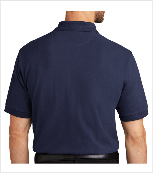 CLASSIC COTTON PIQUE Navy Polo with Embroidered Logo