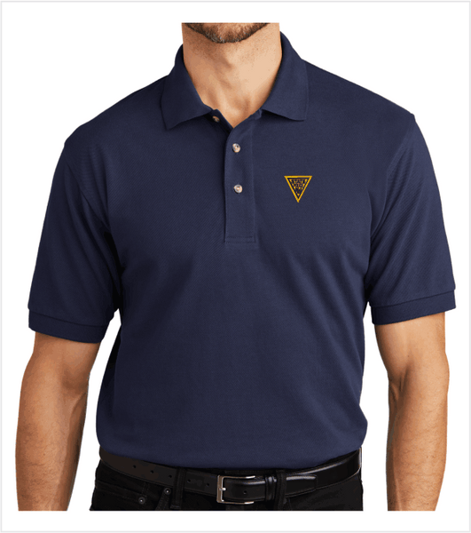 CLASSIC COTTON PIQUE Navy Polo with Embroidered Logo