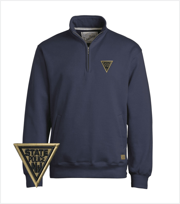 Navy LANDWAY Superweight Quarter-Zip Pullover with Embroidered Logo