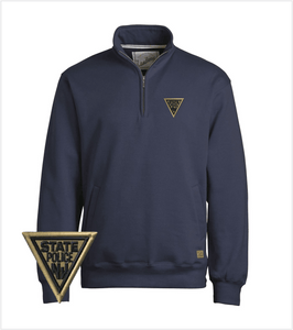 Navy LANDWAY Superweight Quarter-Zip Pullover with Embroidered Logo